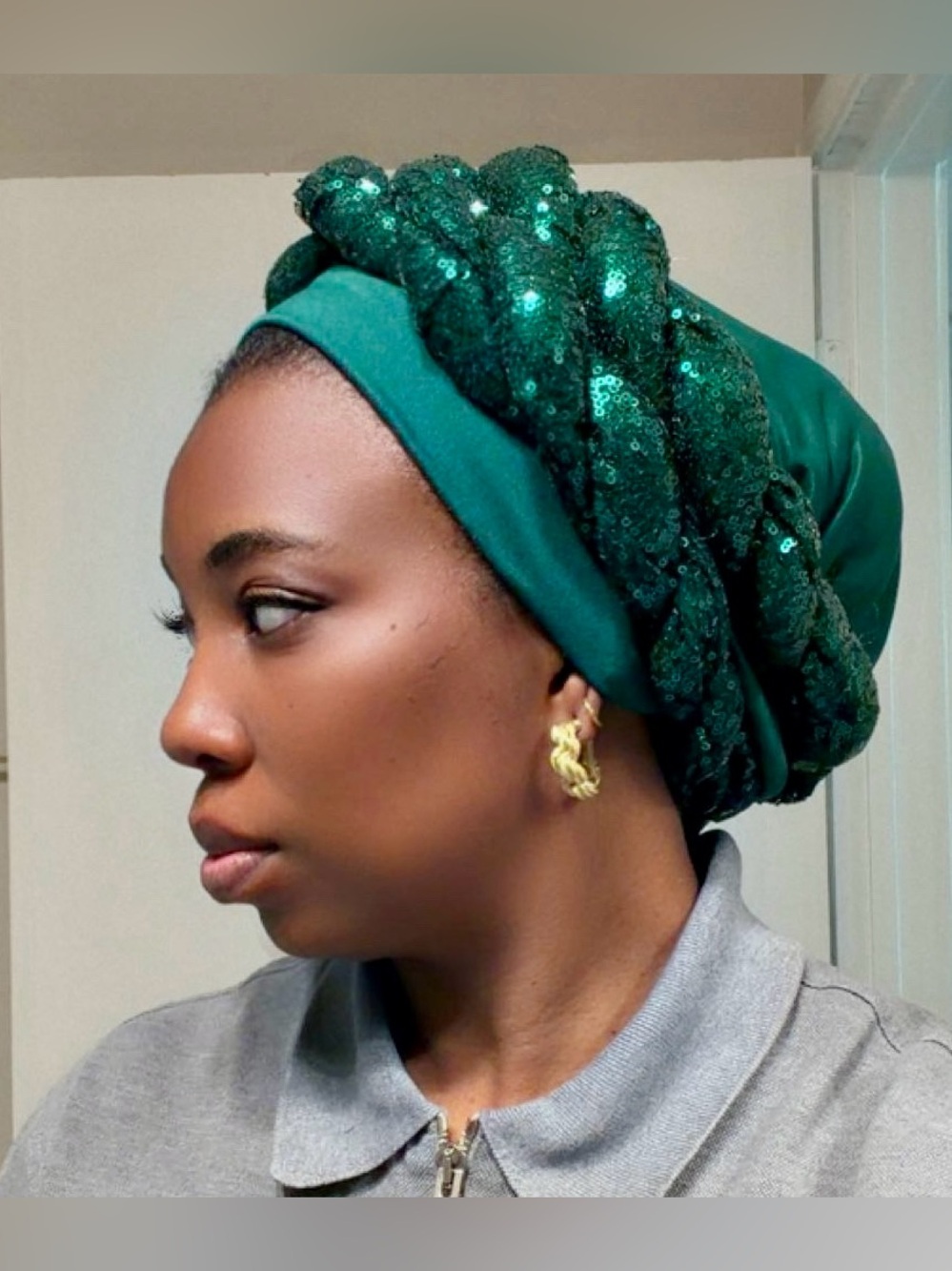 Elegant Gold Women's Turban Hat